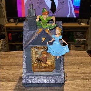 Vintage Peter Pan darling house window snow globe